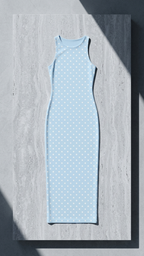 Blue With White Dots Women Bodycon