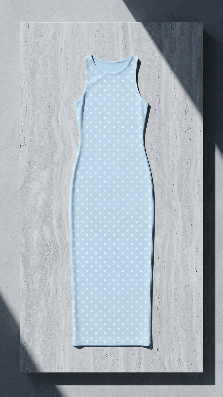 Blue With White Dots Women Bodycon